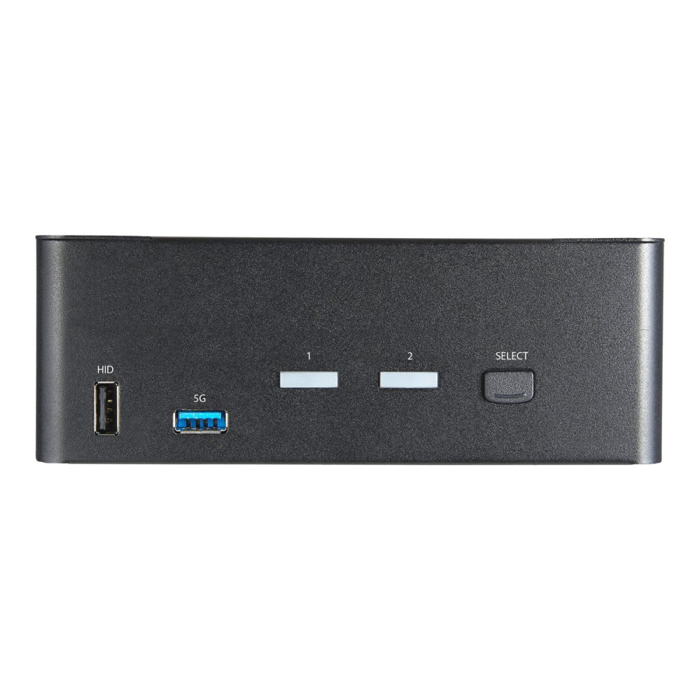Produktbild för StarTech.com 2-ports HDMI KVM-switch för dubbla skärmar - 4K 60 Hz Ultra HD HDR - Desktop 4K HDMI 2.0 KVM-switch med 2 portar USB 3.0-hubb (5 Gbit/s) och 4x USB 2.0 HID, ljud - Snabbtangenter för omkoppling - TAA - omkopplare för tangentbord/video/mus/lju