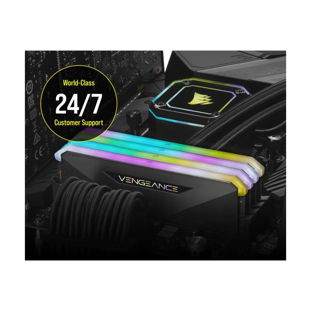 Produktbild för CORSAIR Vengeance RGB RT - DDR4 - sats - 32 GB: 2 x 16 GB - DIMM 288-pin / PC4-25600 - ej buffrad