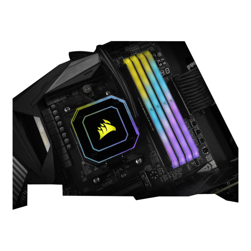 Produktbild för CORSAIR Vengeance RGB RT - DDR4 - sats - 32 GB: 2 x 16 GB - DIMM 288-pin / PC4-25600 - ej buffrad