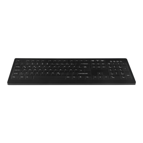 CHERRY Contour Active Key MedicalKey ClassicClean AK-C8100 Sanitizable - tangentbord - medicinsk, hygienisk design full size - tysk - svart Inmatningsenhet