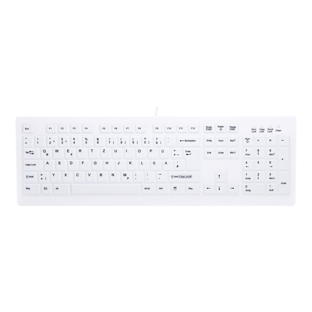 Produktbild för Contour Active Key MedicalKey ClassicClean AK-C8100 Sanitizable - tangentbord - medicinsk, hygienisk design full size - tysk - vit Inmatningsenhet