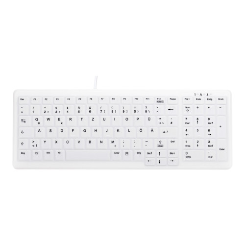 CHERRY Contour Active Key MedicalKey ClassicClean AK-C7000 - tangentbord - medicinsk, hygienisk design compact - tysk - vit Inmatningsenhet