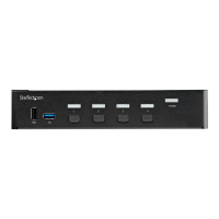 Produktbild för StarTech.com 4-ports HDMI KVM-switch - En skärm 4K 60 Hz Ultra HD HDR - Desktop HDMI 2.0 KVM-switch med 2 portar USB 3.0-hubb (5 Gbit/s) och 4x USB 2.0 HID, ljud - Snabbtangenter för omkoppling - TAA - omkopplare för tangentbord/video/mus/ljud - 4 portar 
