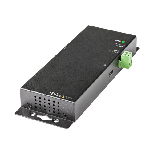StarTech.com StarTech.com 4-port USB C-hubb 10 Gbps - Industriell USB-C-hubb i metall - 2x USB-C &amp;amp; 2x USB-A - ESD-överspänningsskydd - USB-C eller USB-A-värd - Självdriven monterbar USB 3.1 Gen 2 Type-C-hubb - hubb - 4 portar