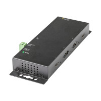 Produktbild för StarTech.com 4-port USB C-hubb 10 Gbps - Industriell USB-C-hubb i metall - 2x USB-C &amp;amp; 2x USB-A - ESD-överspänningsskydd - USB-C eller USB-A-värd - Självdriven monterbar USB 3.1 Gen 2 Type-C-hubb - hubb - 4 portar