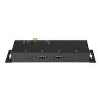 Produktbild för StarTech.com 4-port USB C-hubb 10 Gbps - Industriell USB-C-hubb i metall - 2x USB-C &amp;amp; 2x USB-A - ESD-överspänningsskydd - USB-C eller USB-A-värd - Självdriven monterbar USB 3.1 Gen 2 Type-C-hubb - hubb - 4 portar