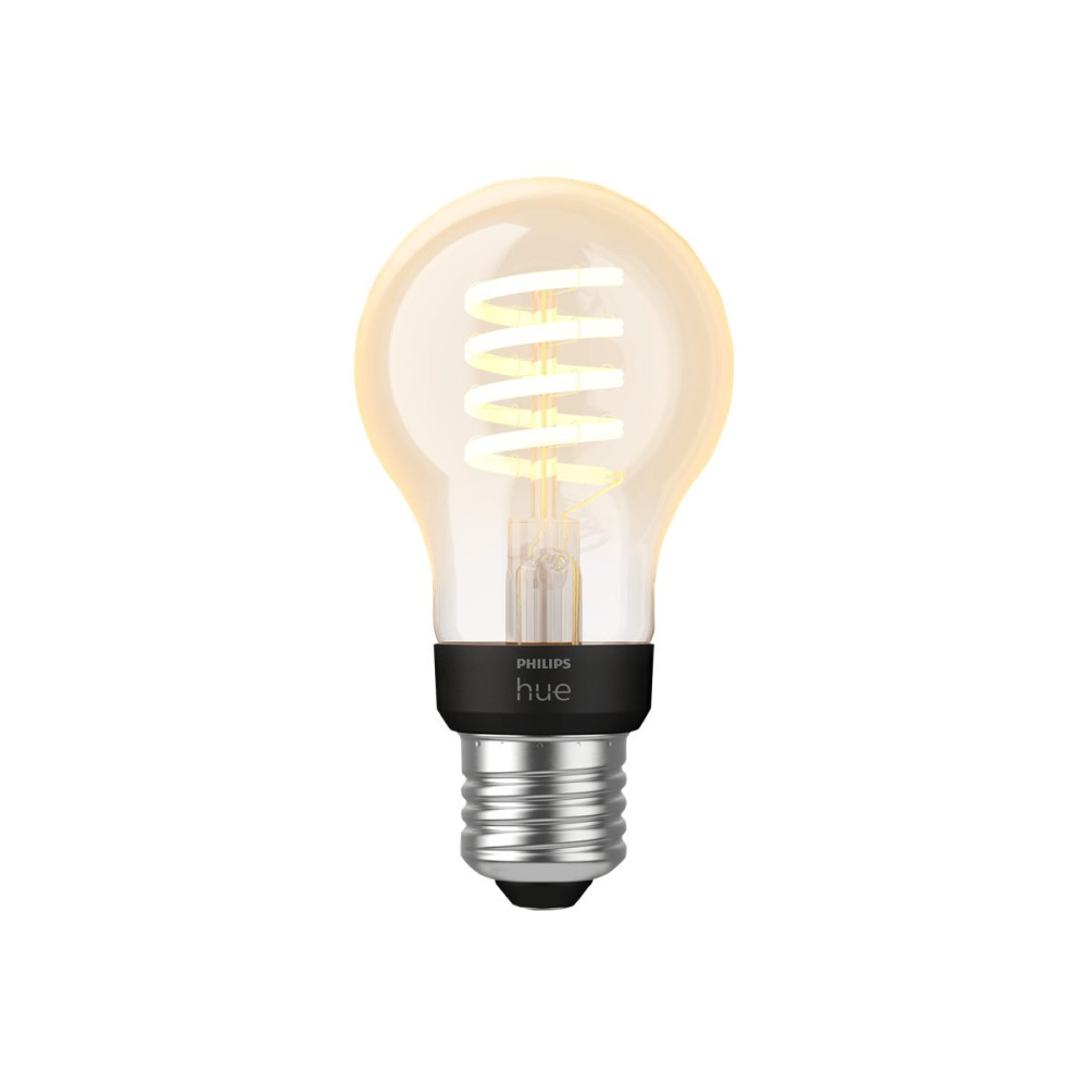 Produktbild för Philips Hue White ambiance - LED-glödlampa med filament - form: A60 - klar finish - E27 - 7 W - varmt till kallt vitt ljus - 2200-4500 K