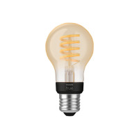 Produktbild för Philips Hue White ambiance - LED-glödlampa med filament - form: A60 - klar finish - E27 - 7 W - varmt till kallt vitt ljus - 2200-4500 K