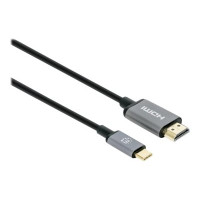 Produktbild för Manhattan USB-C to HDMI Cable, 4K@60Hz, 1m, Black, Male to Male, Three Year Warranty, Polybag - adapterkabel - HDMI / USB - 1 m