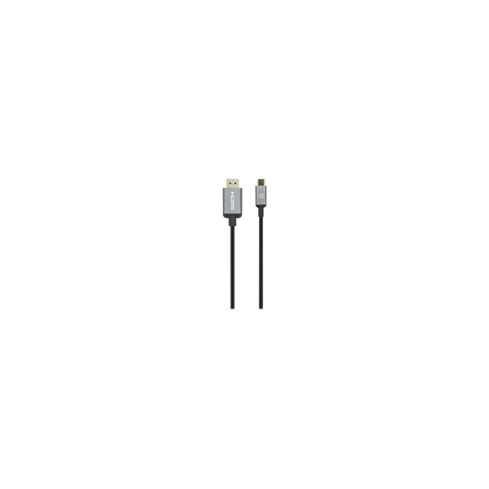 Produktbild för Manhattan USB-C to HDMI Cable, 4K@60Hz, 1m, Black, Male to Male, Three Year Warranty, Polybag - adapterkabel - HDMI / USB - 1 m