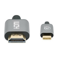 Produktbild för Manhattan USB-C to HDMI Cable, 4K@60Hz, 1m, Black, Male to Male, Three Year Warranty, Polybag - adapterkabel - HDMI / USB - 1 m