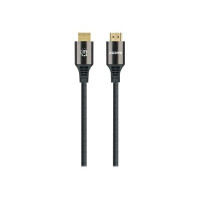 Produktbild för Manhattan HDMI Cable with Ethernet, 8K@60Hz (Ultra High Speed), 3m (Braided), Male to Male, Black, 4K@120Hz, Ultra HD 4k x 2k, Fully Shielded, Gold Plated Contacts, Lifetime Warranty, Polybag - HDMI-kabel med Ethernet - 3 m