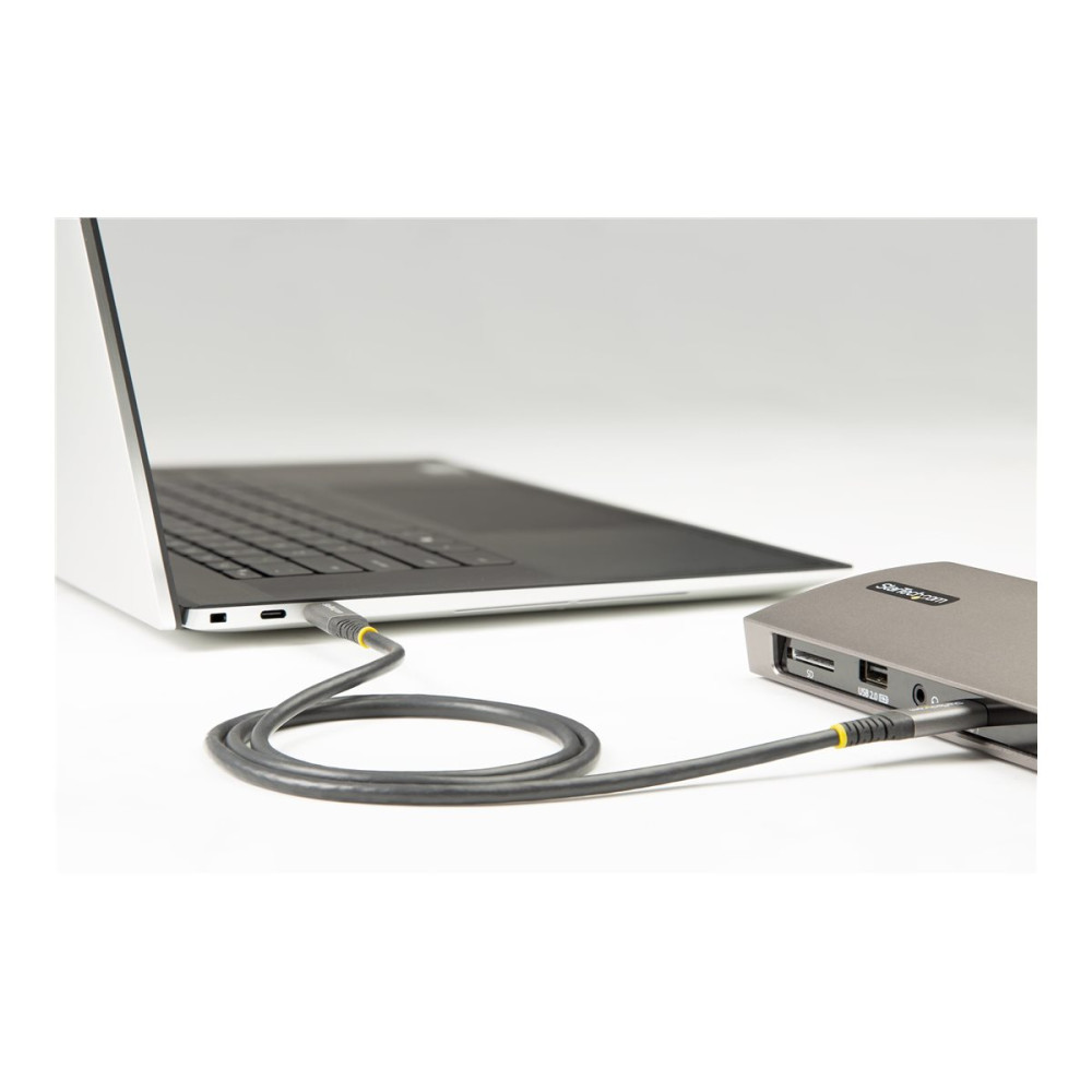 Produktbild för StarTech 1 m USB C-kabel 10 Gbit/s - USB-IF-certifierad USB-C-kabel - USB 3.1/3.2 Gen 2 Type-C kabel - 100 W (5A) Power Delivery-laddning, DP alt-läge - USB C till C-kabel - Laddning och synkronisering - USB typ C-kabel - USB-C till USB-C - 1 m
