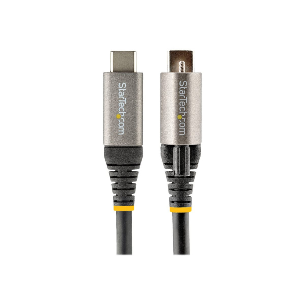 Produktbild för StarTech 1 m toppskruvlåsande USB C-kabel 10 Gbit/s - USB 3.1/3.2 Gen 2 Type-C kabel - 100W (5A) Power Delivery-laddning, DP alt-läge - Enkel skruvlåsning - USB-C-kabel ladda/synkronisera - USB typ C-kabel - USB-C till USB-C - 1 m