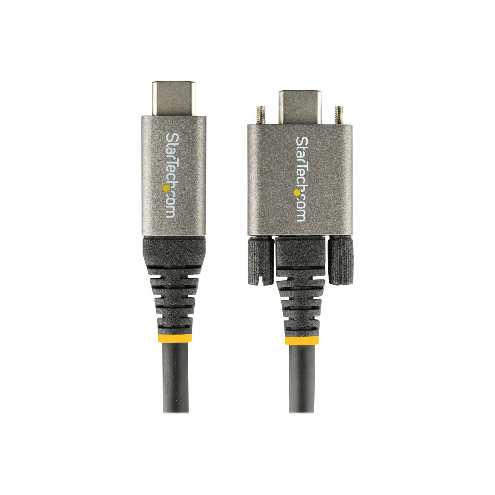 Produktbild för StarTech 1 m sidoskruvlåsande USB C-kabel 10 Gbps - USB-IF-certifierad USB-C-kabel - USB 3.1/3.2 Gen 2 Type-C kabel - 100 W (5 A) Power Delivery-laddning, DP alt-läge - Dubbel skruvlåsning - USB-C-kabel ladda/synkronisera - USB typ C-kabel - USB-C till US