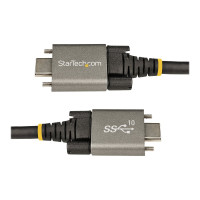 Produktbild för StarTech 1 m sidoskruvlåsande USB C-kabel 10 Gbps - USB-IF-certifierad USB-C-kabel - USB 3.1/3.2 Gen 2 Type-C kabel - 100 W (5 A) Power Delivery-laddning, DP alt-läge - Dubbel skruvlåsning - USB-C-kabel ladda/synkronisera - USB typ C-kabel - USB-C till US