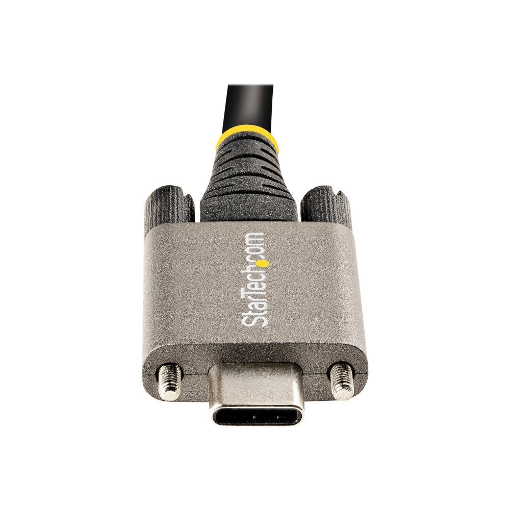 Produktbild för StarTech 1 m sidoskruvlåsande USB C-kabel 10 Gbps - USB-IF-certifierad USB-C-kabel - USB 3.1/3.2 Gen 2 Type-C kabel - 100 W (5 A) Power Delivery-laddning, DP alt-läge - Dubbel skruvlåsning - USB-C-kabel ladda/synkronisera - USB typ C-kabel - USB-C till US