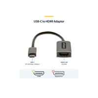 Produktbild för Startech USB C till HDMI-adapter - 4K 60 Hz video, HDR10 - USB-C till HDMI 2.0b adapterdongel - USB Type-C DP alt-läge till HDMI-monitor/skärm/TV - USB C till HDMI-konverterare - videokort - HDMI / USB - 13 cm