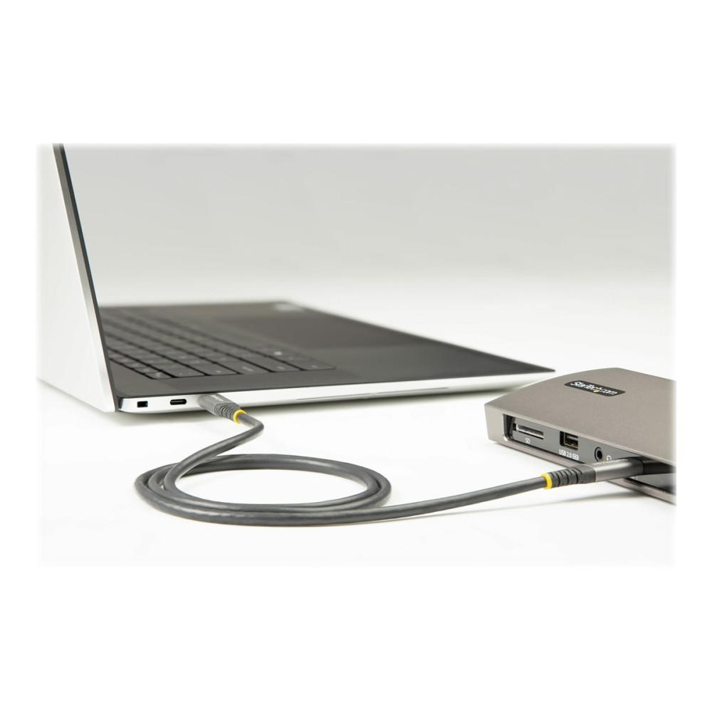 Produktbild för StarTech 2 m USB C-kabel 5 Gbit/s - USB-C-kabel av hög kvalitet - USB 3.1/3.2 Gen 1 Type-C kabel - 100 W (5A) Power Delivery-laddning, DP alt-läge - USB C till C-kabel - Laddning och synkronisering - USB typ C-kabel - USB-C till USB-C - 2 m