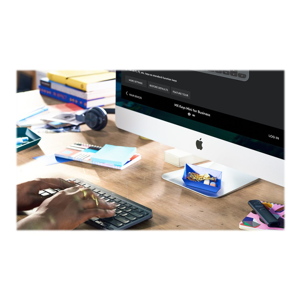 Produktbild för Logitech MX Keys Mini for Business - tangentbord - QWERTY - internationell engelska - grafit Inmatningsenhet