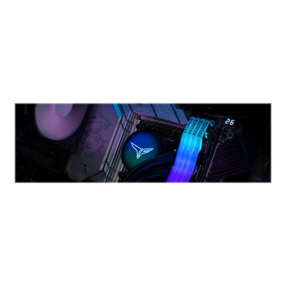 Produktbild för T-Force DELTA RGB - DDR5 - sats - 32 GB: 2 x 16 GB - DIMM 288-pin - 6400 MHz / PC5-51200 - ej buffrad