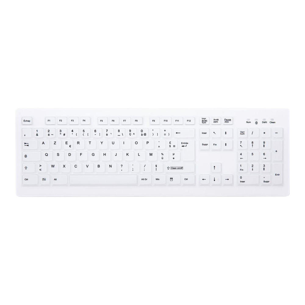 Produktbild för Contour Active Key MedicalKey ClassicClean AK-C8100 - tangentbord - medicinsk, hygienisk design full size - AZERTY - fransk - vit Inmatningsenhet