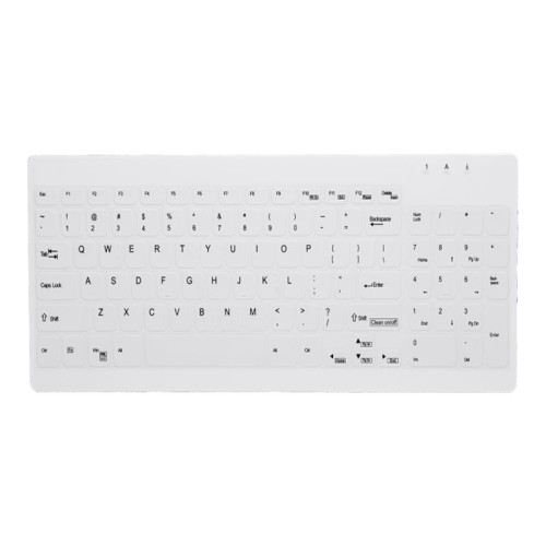 CHERRY Contour Active Key QuickClean AK-C7012 - tangentbord - medicinsk, hygienisk design compact - tysk - vit Inmatningsenhet