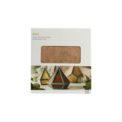 Cricut Natural Wood Veneer - hantverksmaterial - 305 x 305 mm - 2 ark - valnöt - trä - Skrivbordstillbehör