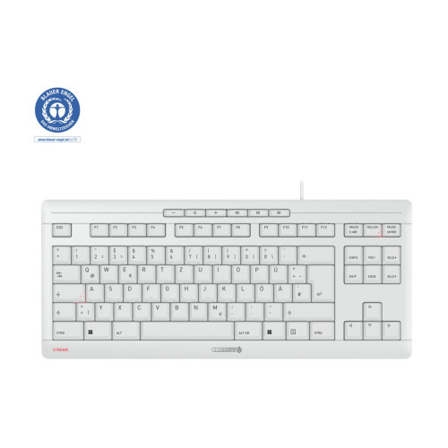 CHERRY CHERRY STREAM KEYBOARD TKL - tangentbord - QWERTZ - tysk - grå, vit Inmatningsenhet