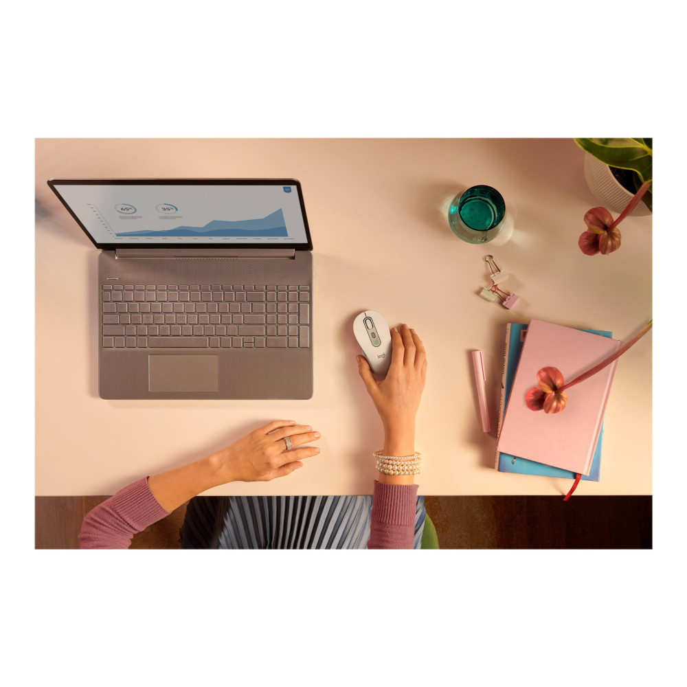 Produktbild för Logitech Signature M650 for Business - mus - 2.4 GHz, Bluetooth - offwhite