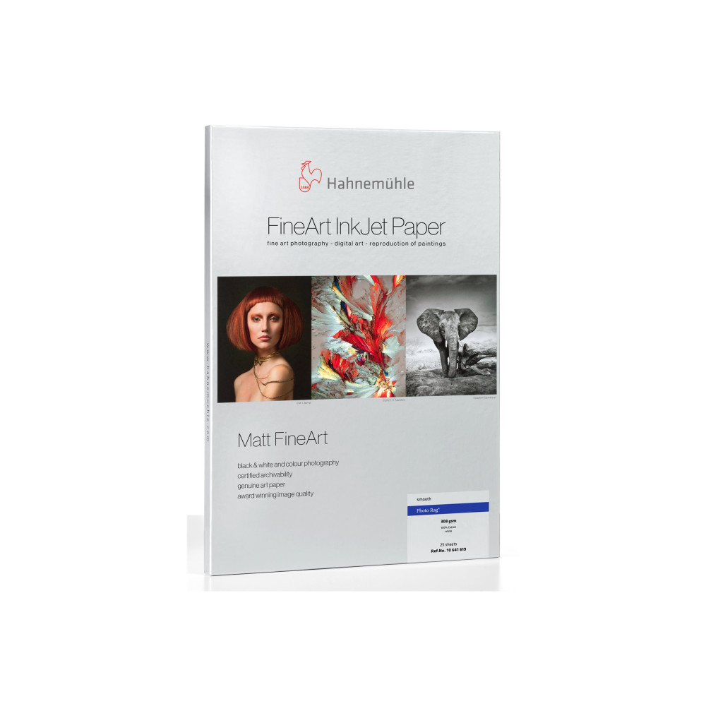 Produktbild för Hahnemühle Digital FineArt Photo Rag - konstnärsfotopapper av bomullslump - matt - 25 ark - A4 - 308 g/m²
