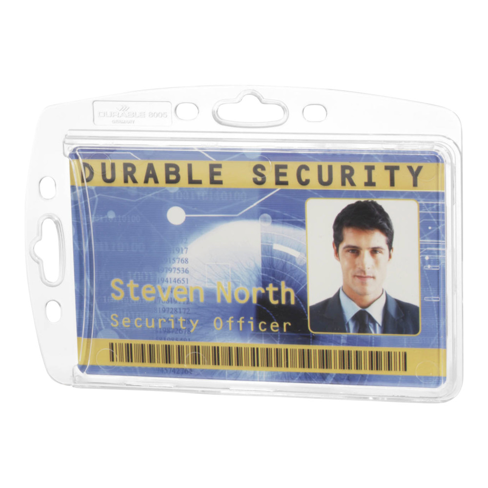 Produktbild för DURABLE namnskyltshållare - för 54 x 85 mm - transparent (paket om 10)