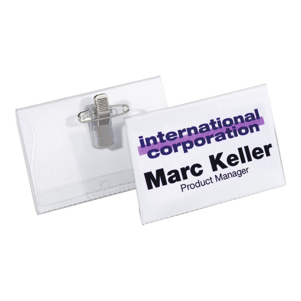 Produktbild för DURABLE namnskylt - för 54 x 90 mm - transparent