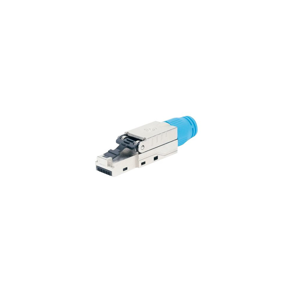 Produktbild för Intellinet Cat8.1 40G Shielded Toolless RJ45 Modular Field Termination Plug, For Easy and Quick High-quality Cable Assembly, Ideal for Data Centers, STP, for Solid & Stranded Wire, Gold-plated Contacts, Metal Housing - nätverkskontakt