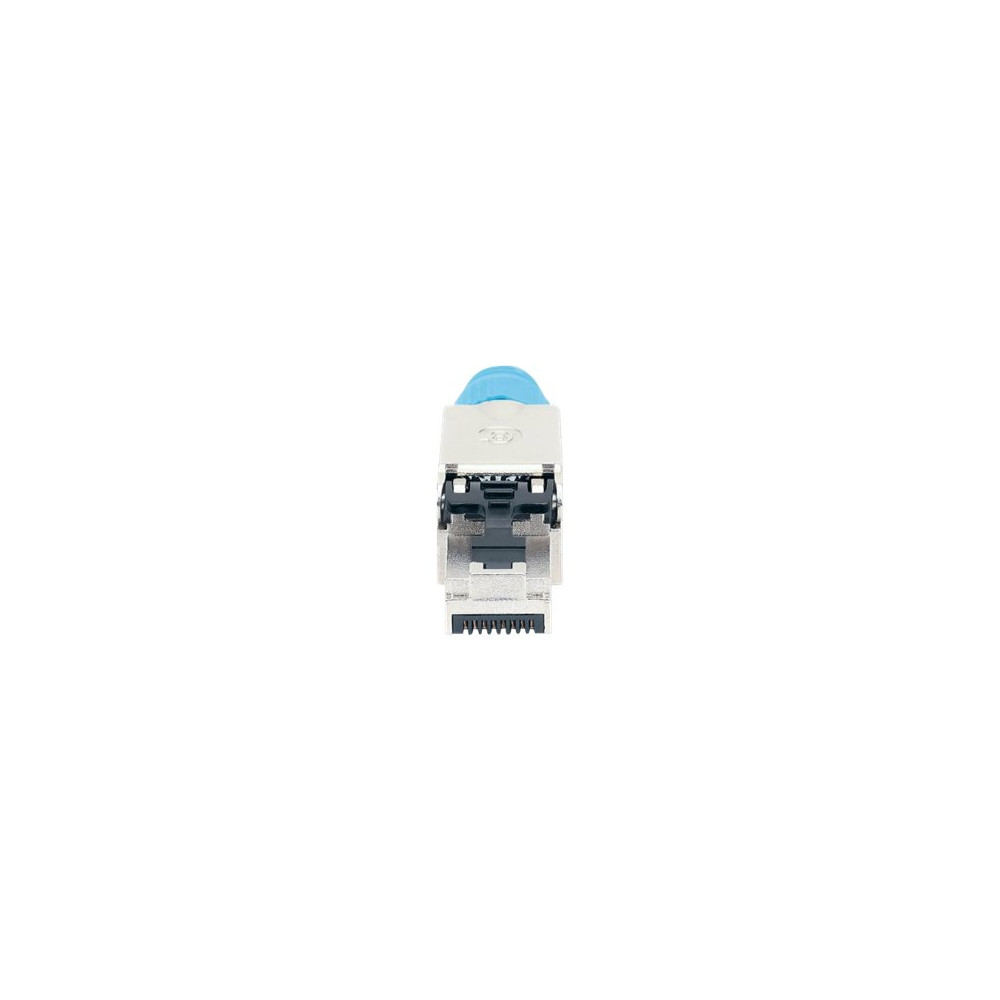 Produktbild för Intellinet Cat8.1 40G Shielded Toolless RJ45 Modular Field Termination Plug, For Easy and Quick High-quality Cable Assembly, Ideal for Data Centers, STP, for Solid & Stranded Wire, Gold-plated Contacts, Metal Housing - nätverkskontakt