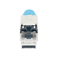 Produktbild för Intellinet Cat8.1 40G Shielded Toolless RJ45 Modular Field Termination Plug, For Easy and Quick High-quality Cable Assembly, Ideal for Data Centers, STP, for Solid & Stranded Wire, Gold-plated Contacts, Metal Housing - nätverkskontakt
