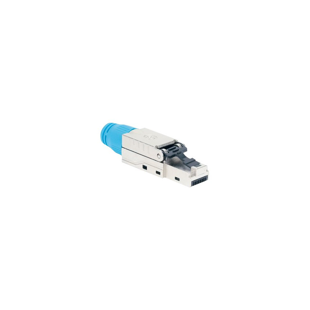 Produktbild för Intellinet Cat8.1 40G Shielded Toolless RJ45 Modular Field Termination Plug, For Easy and Quick High-quality Cable Assembly, Ideal for Data Centers, STP, for Solid & Stranded Wire, Gold-plated Contacts, Metal Housing - nätverkskontakt