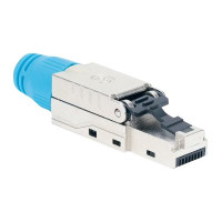 Produktbild för Intellinet Cat8.1 40G Shielded Toolless RJ45 Modular Field Termination Plug, For Easy and Quick High-quality Cable Assembly, Ideal for Data Centers, STP, for Solid & Stranded Wire, Gold-plated Contacts, Metal Housing - nätverkskontakt