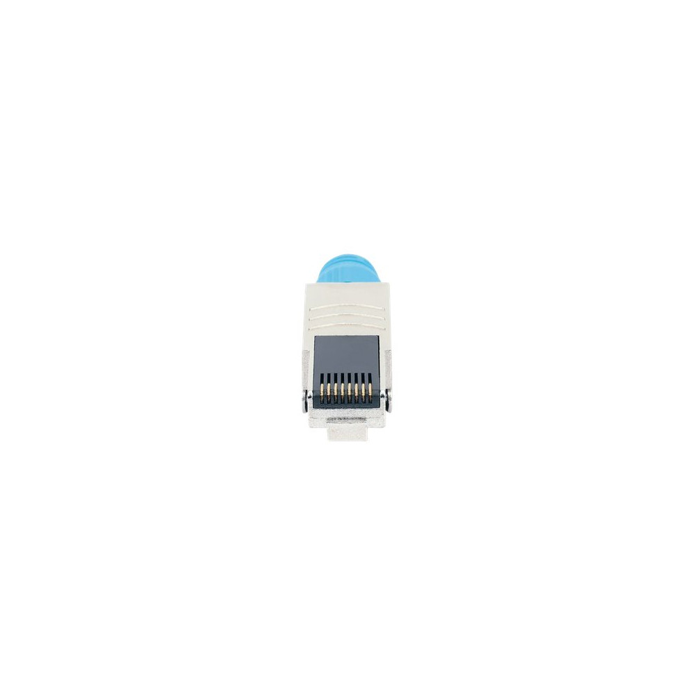 Produktbild för Intellinet Cat8.1 40G Shielded Toolless RJ45 Modular Field Termination Plug, For Easy and Quick High-quality Cable Assembly, Ideal for Data Centers, STP, for Solid & Stranded Wire, Gold-plated Contacts, Metal Housing - nätverkskontakt
