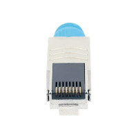 Produktbild för Intellinet Cat8.1 40G Shielded Toolless RJ45 Modular Field Termination Plug, For Easy and Quick High-quality Cable Assembly, Ideal for Data Centers, STP, for Solid & Stranded Wire, Gold-plated Contacts, Metal Housing - nätverkskontakt