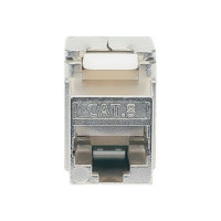Produktbild för Intellinet Cat8.1 40G Shielded Toolless Keystone Jack, For Easy and Quick Snap-in Deployment, Ideal for Data Centers, STP, for Solid & Stranded Wire, Gold-plated Contacts, Metal Housing - nätverkskontakt