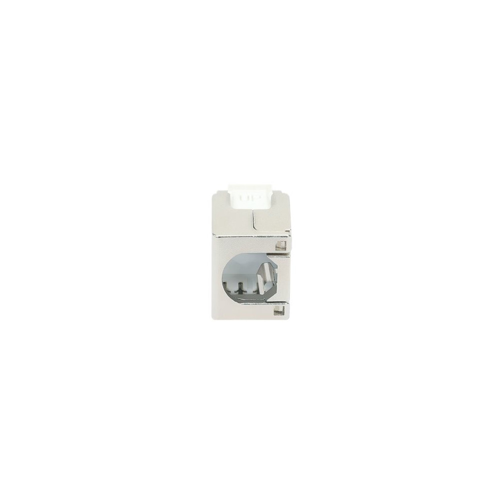 Produktbild för Intellinet Cat8.1 40G Shielded Toolless Keystone Jack, For Easy and Quick Snap-in Deployment, Ideal for Data Centers, STP, for Solid & Stranded Wire, Gold-plated Contacts, Metal Housing - nätverkskontakt