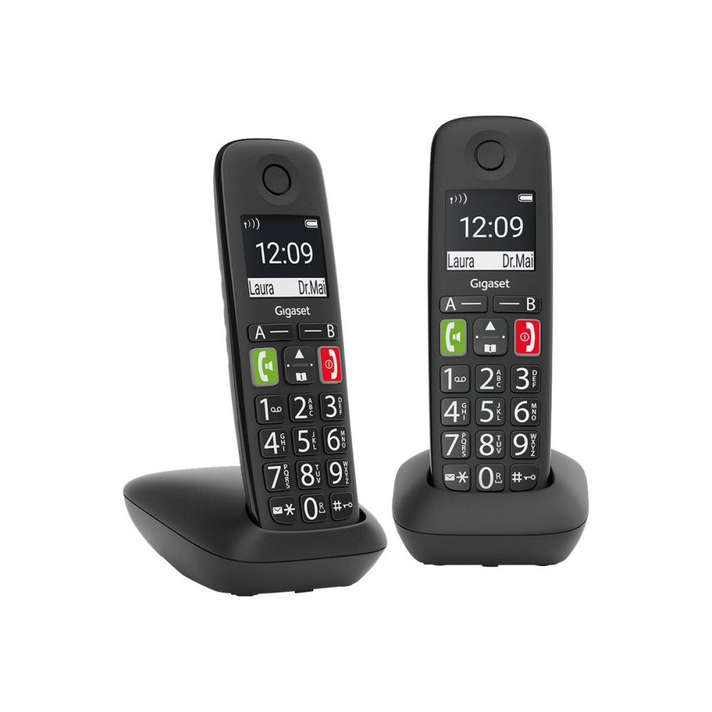 Produktbild för Gigaset E290 Duo - trådlös telefon med nummerpresentation + 1 extra handuppsättning