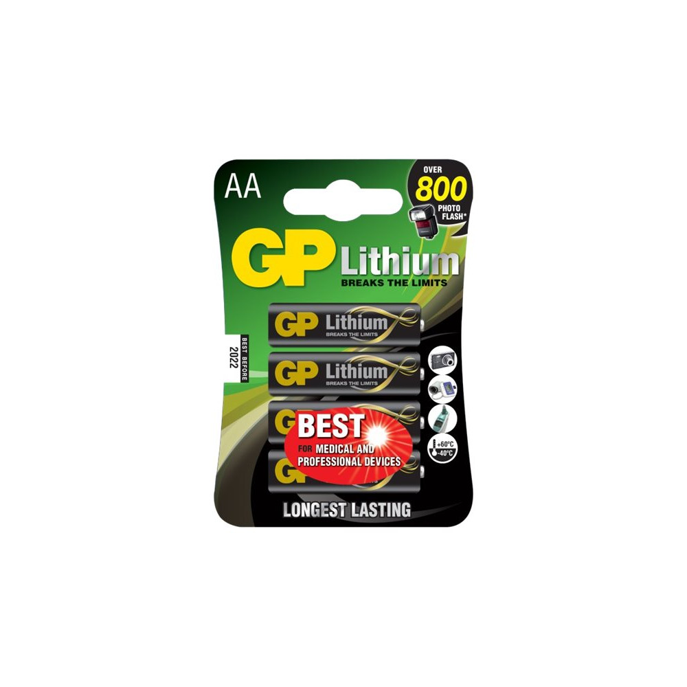 Produktbild för GP batteri - 4 x AA-typ - Li