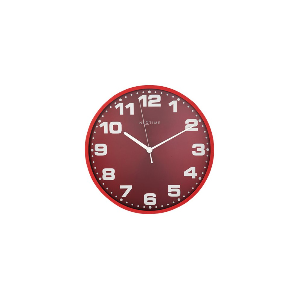 Produktbild för Nextime Dash - klocka - kvarts - väggmonterbar - 35 cm - röd