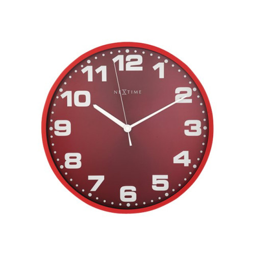 NeXtime Nextime Dash - klocka - kvarts - väggmonterbar - 35 cm - röd