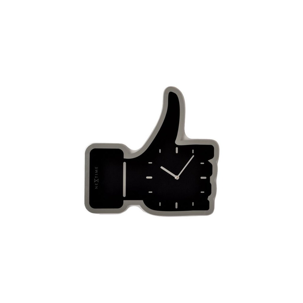 Produktbild för Nextime Thumbs up - klocka - kvarts - väggmonterbar - 40.5 x 42 cm - svart