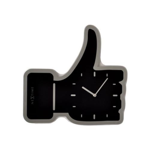 NeXtime Nextime Thumbs up - klocka - kvarts - väggmonterbar - 40.5 x 42 cm - svart