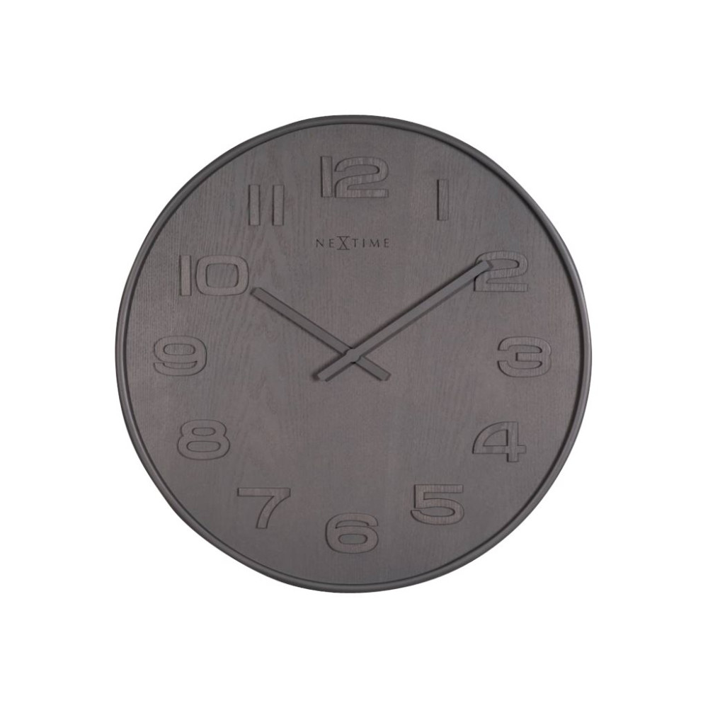Produktbild för Nextime Wood Wood Medium - klocka - kvarts - väggmonterbar - 35 cm - grå