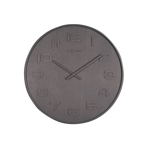 NeXtime Nextime Wood Wood Medium - klocka - kvarts - väggmonterbar - 35 cm - grå